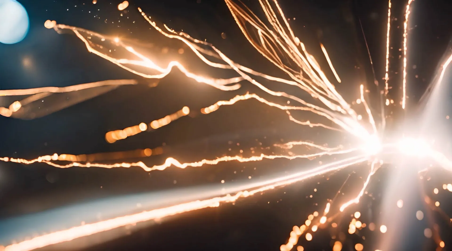 Energetic Spark Explosion in Glowing Warm Tones Motion Video